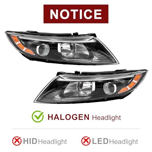 Headlight Assembly Compatible with 2014 2015 Kia Optima Right Passenger Side