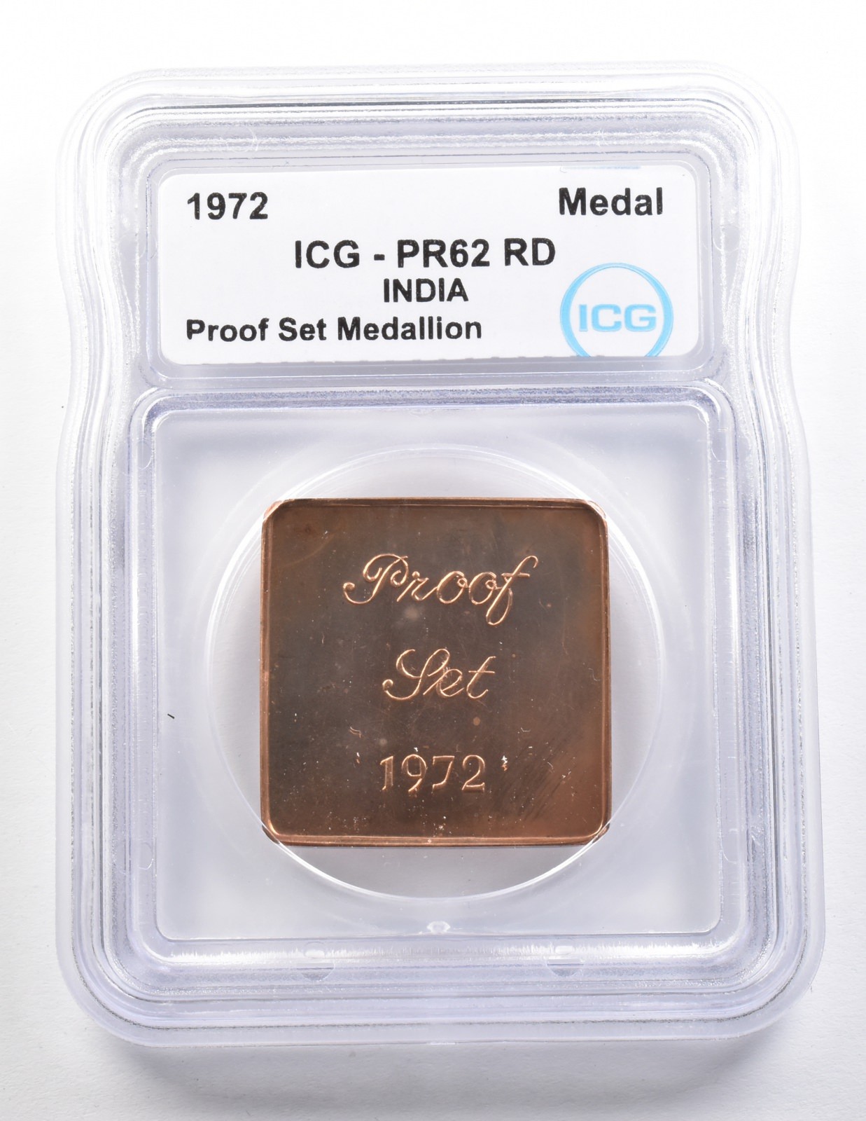 1972 India Proof Set Medallion PR62 RD ICG *3682
