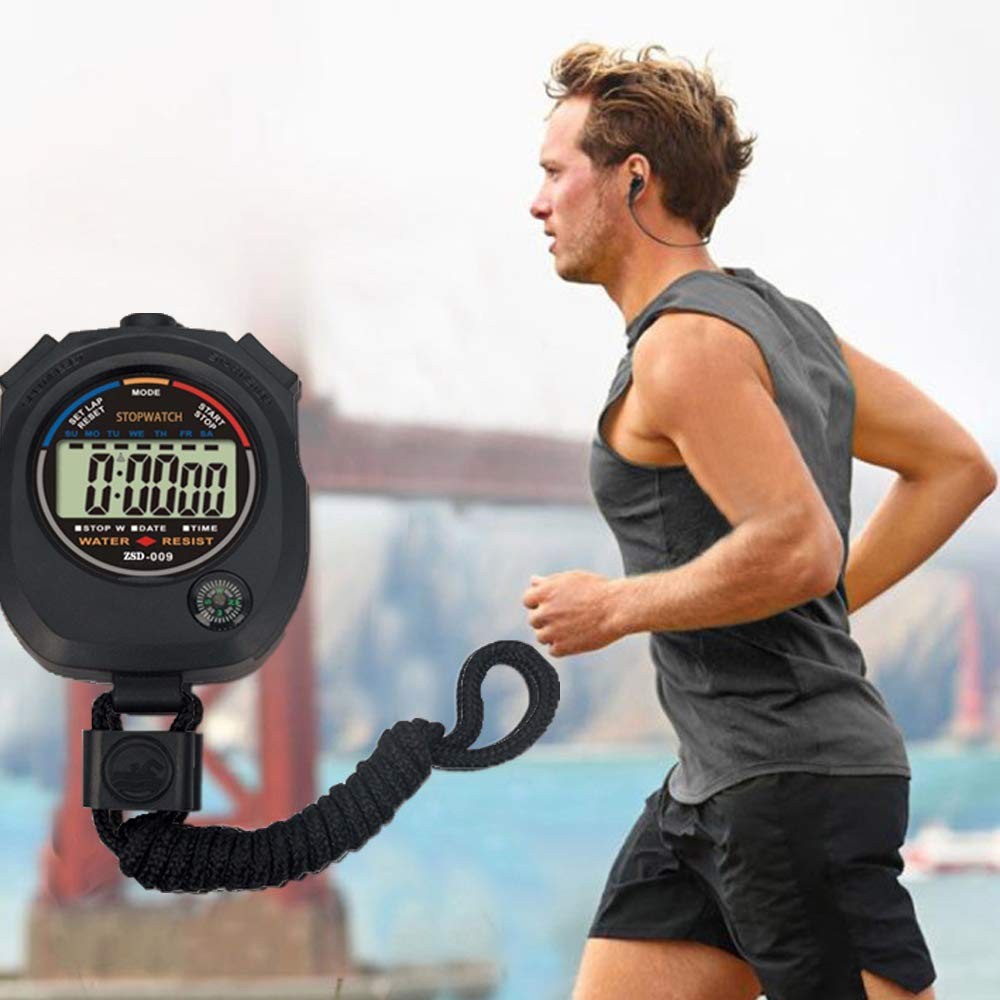 6 Pack Digital Stopwatch Sports Timer Professional Electronic Handheld Timer