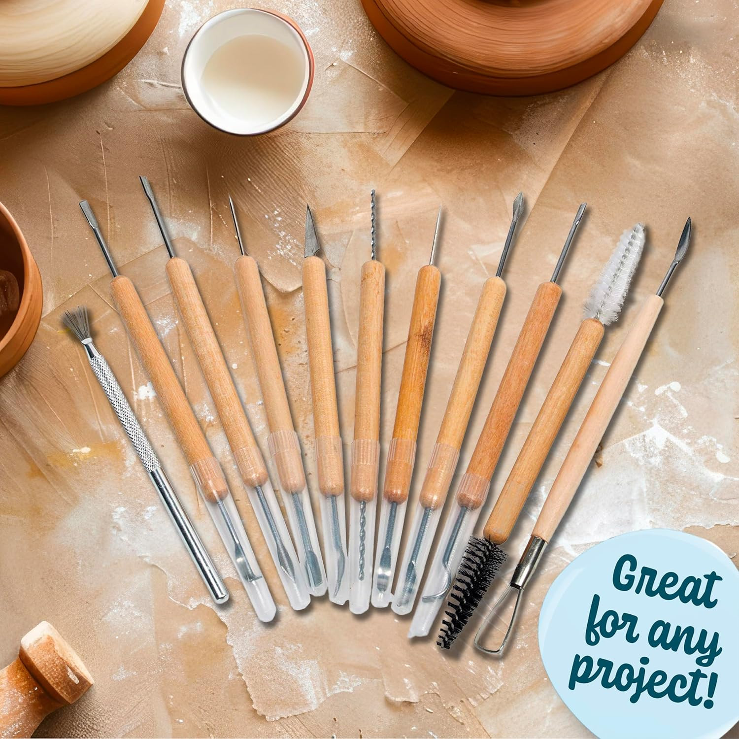 Clay Sculpting Tools Kit 11pcs Pottery Carving Modeling Starter Set