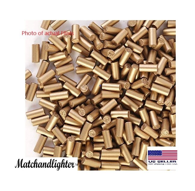 100 Pcs Gold Lighter Flints for Fluid/ Gas Lighters, Replacement Flint USA Ship