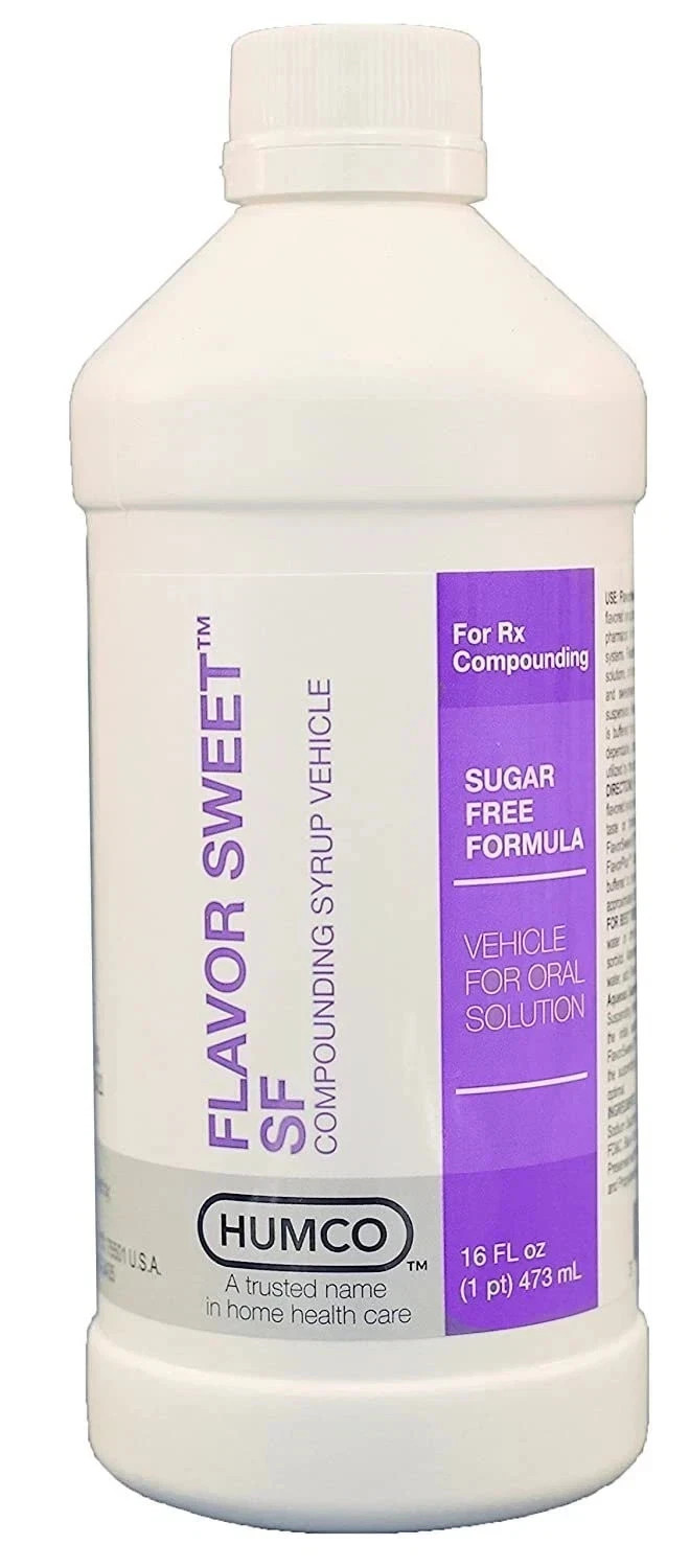Humco Flavor Sweet SF Compounding Syrup Vehicle Sugar Free Formula Cherry 16oz