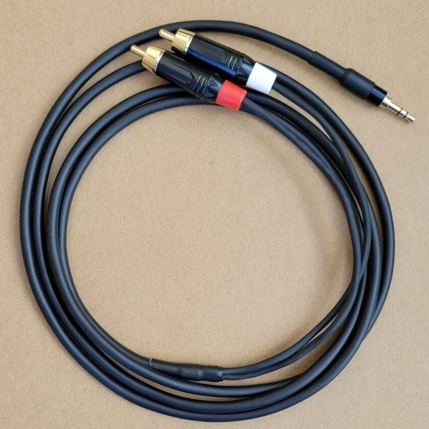 1'FT-25FT Mogami Y cable Aux Audio 3.5mm Stereo Male to Neutrik Dual RCA L-R