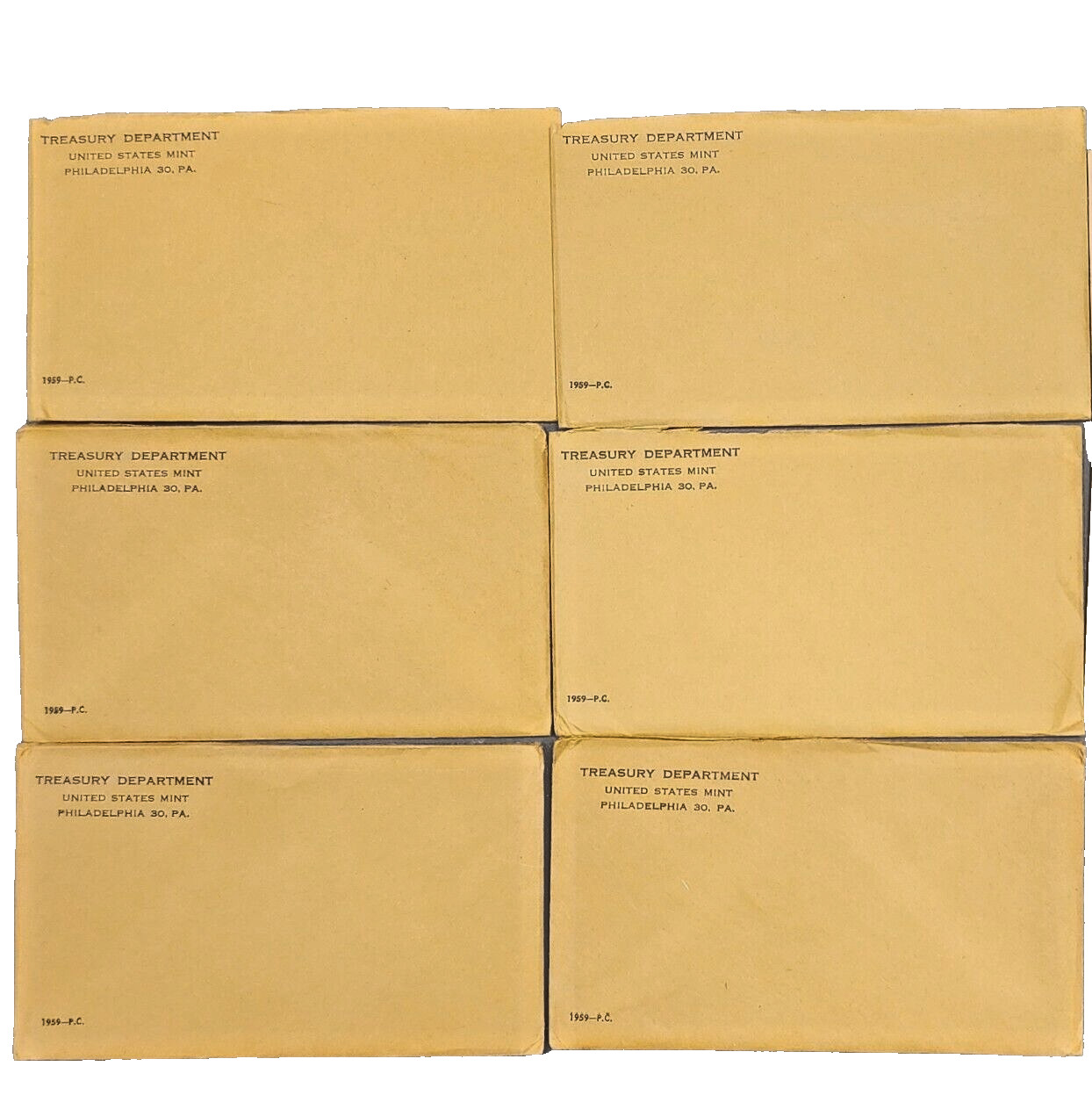 1959 Proof Set Envelope & cardboard insert Issued by US Mint. QTY 1  (NO COINS)