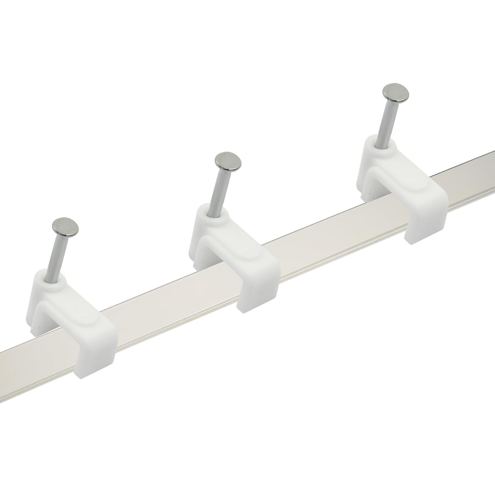 Litoexpe 100 Pcs Flat Cable Clips 8mm, White Ethernet Wall
