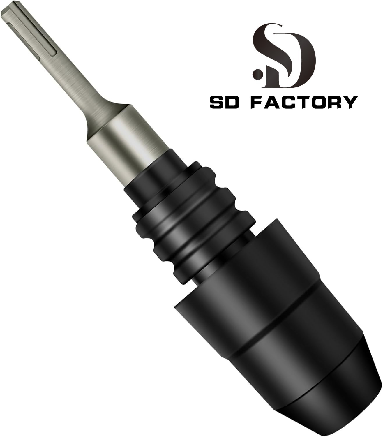 SDS-Plus to SDS-Max Adapter for Rotary Hammers - 8-1/4 Inches Long Black Alloy