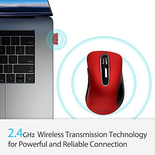 2.4G Wireless Mouse, 1400 DPI Mobile Optical Cordless Mouse with USB Receiver...