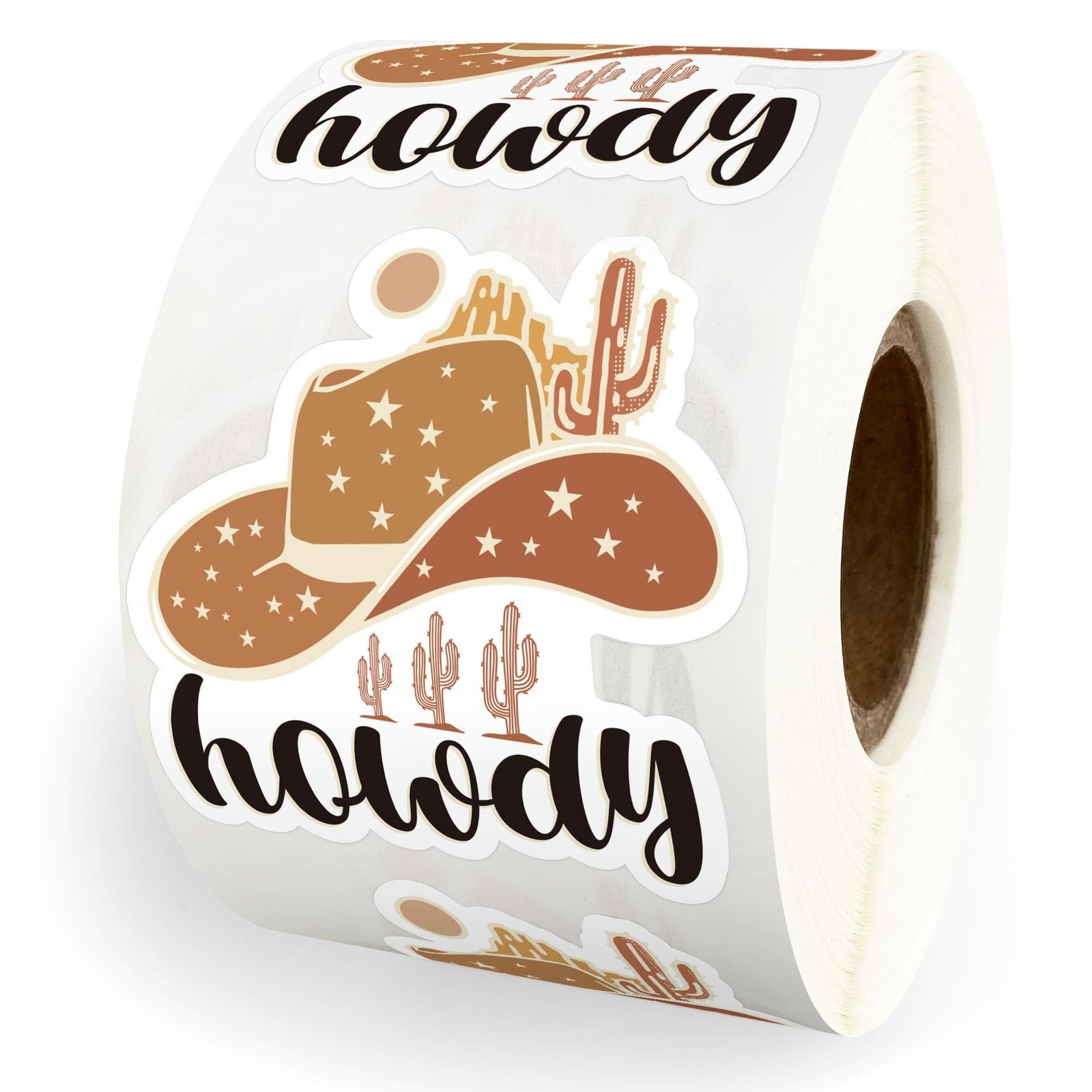 500pcs Cowboy Hat Sticker, Western Party Stuff Stickers Roll, Howdy Wild Life...