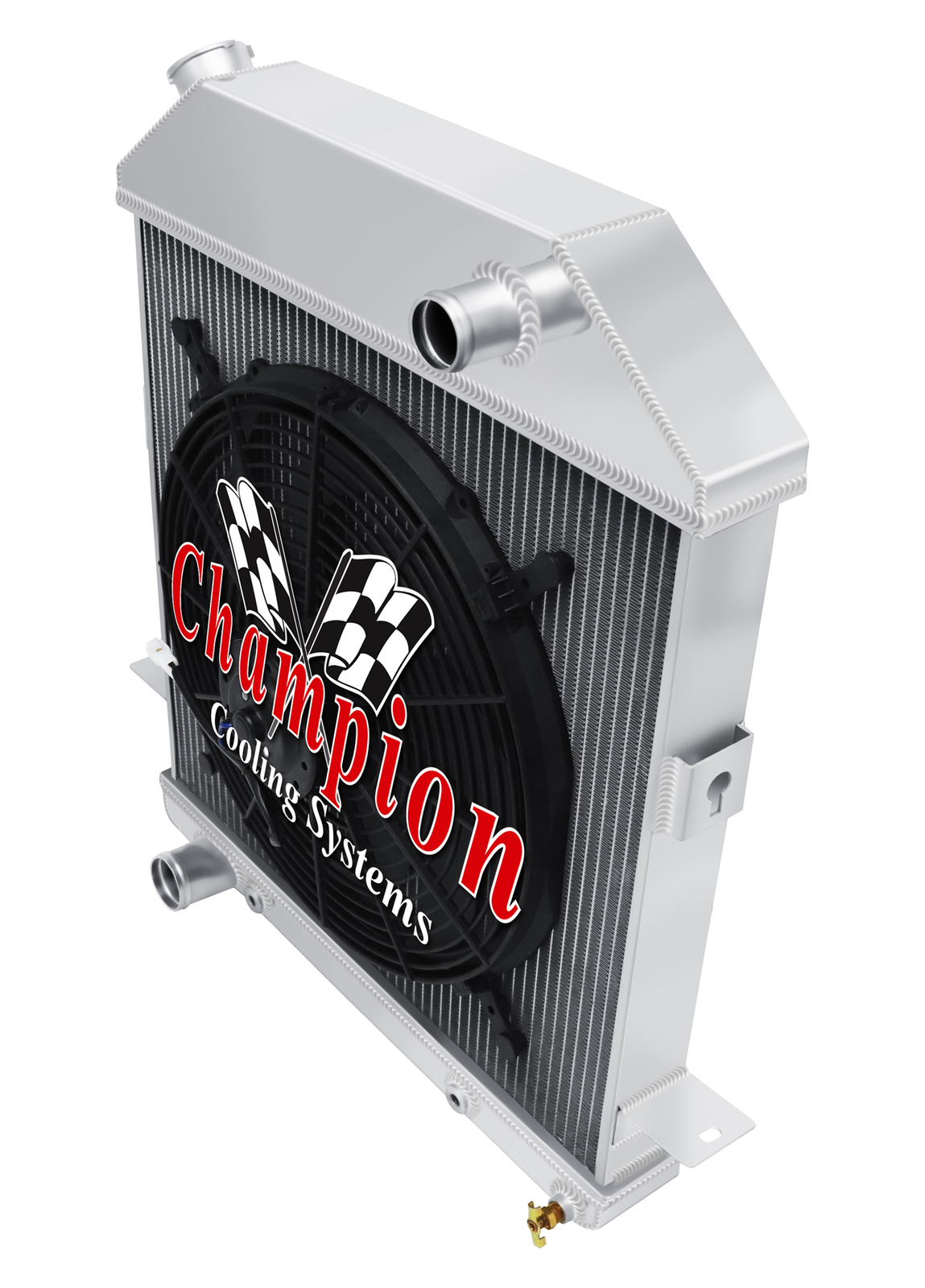 SZ Champion 3 Row Radiator Ford Configuration,16" Fan for 1939-1941 Ford Deluxe
