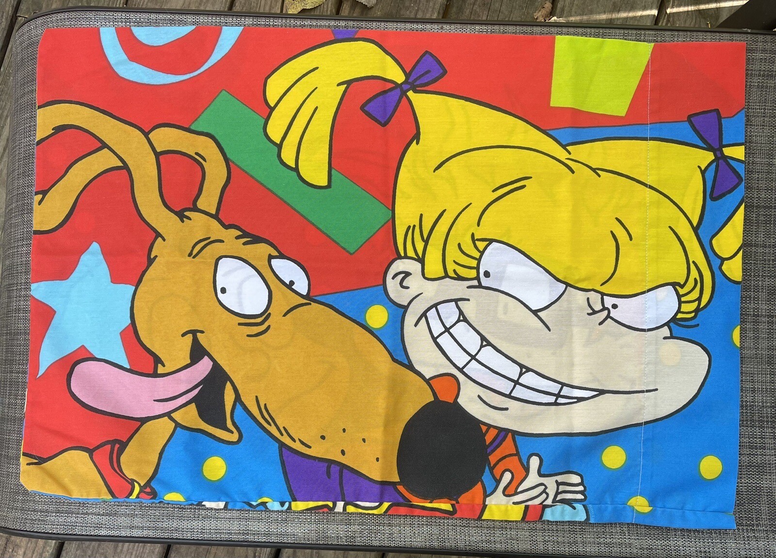 One Vintage 1990s Rugrats Tommy Chucky Angelica Standard Pillowcase Double Sided