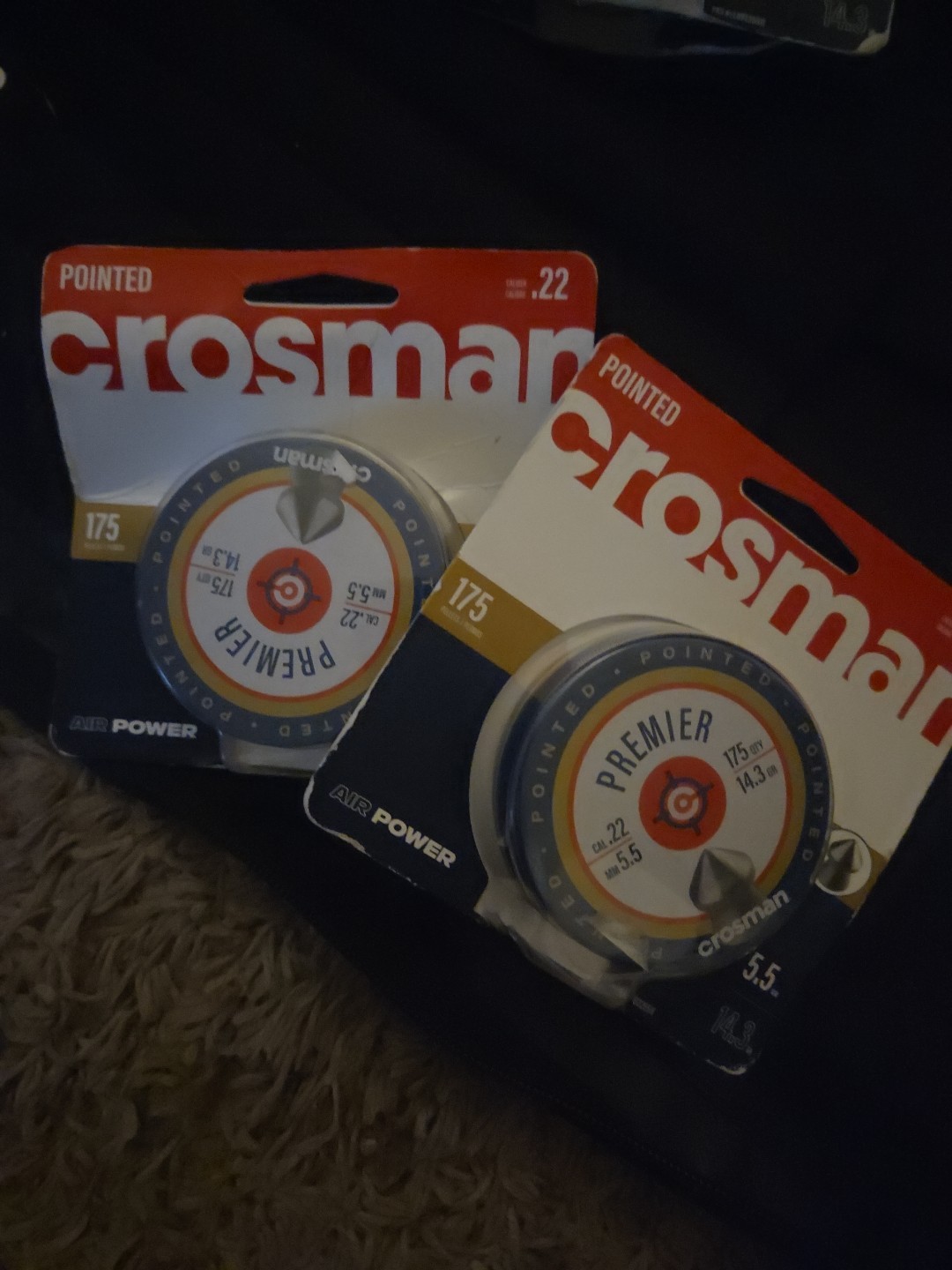 Crosman Premier Pointed .22 Cal. Lead Hunting Pellet 175/Tin 14.3 Grain - 350 Ct