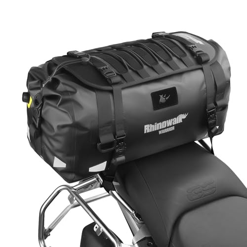 Motorcycle Tail Bag Waterproof Duffle Dry Bag Motorcycle Travel 40L Black
