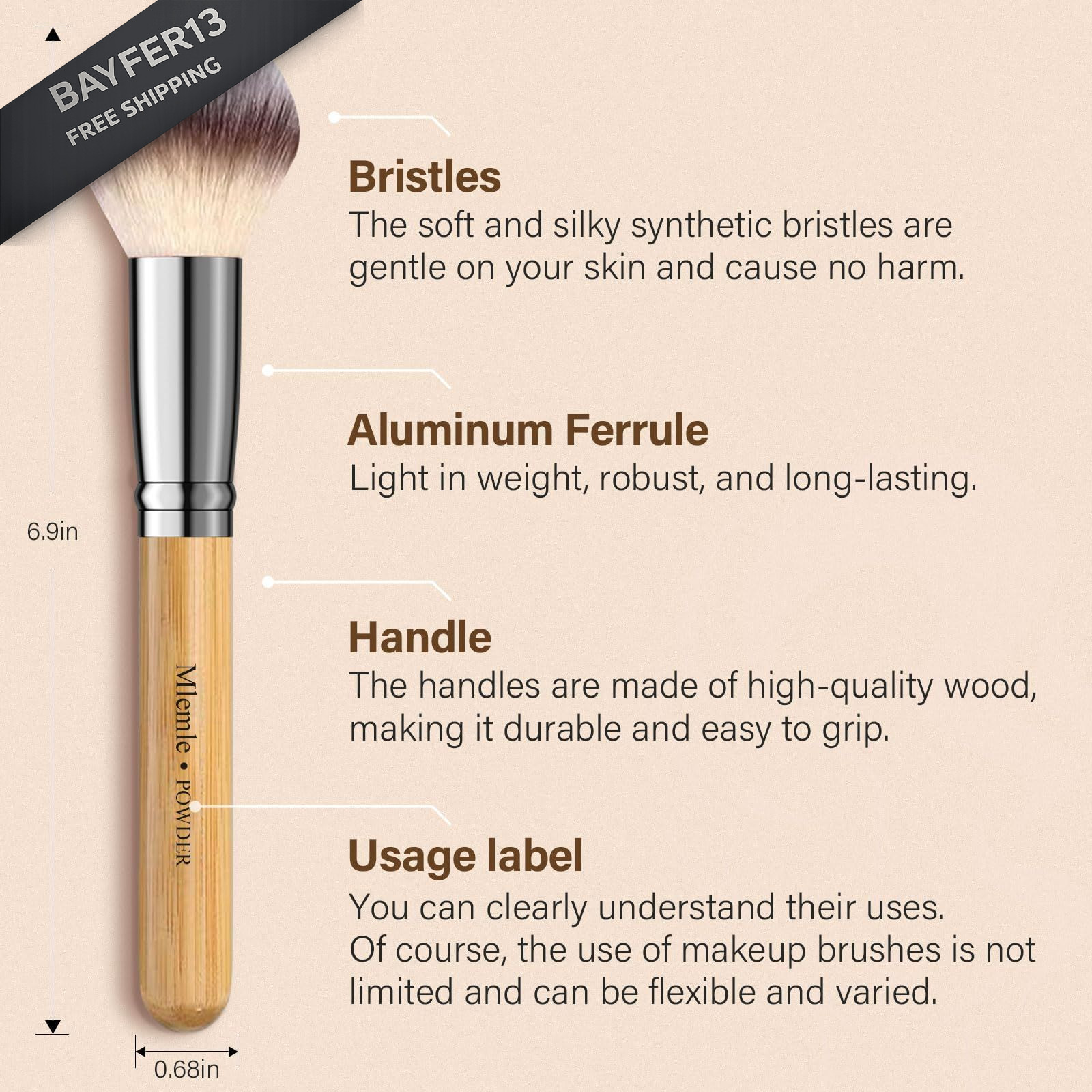 Makeup Brushes Set, Mlemle Professional 26 Pcs Kit, Include Yellow