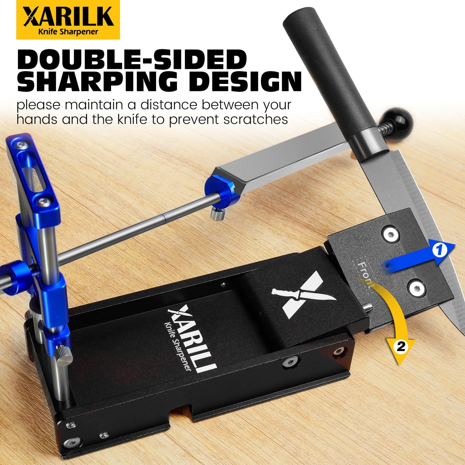 XARILK Foldable Portable Knife Sharpening System, Adjustable Knife Sharpener ...