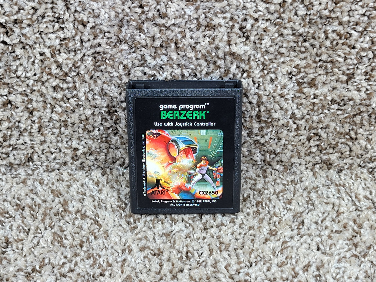 BERZERK Atari Video Game Cartridge 1982 CX2650 Berzerk