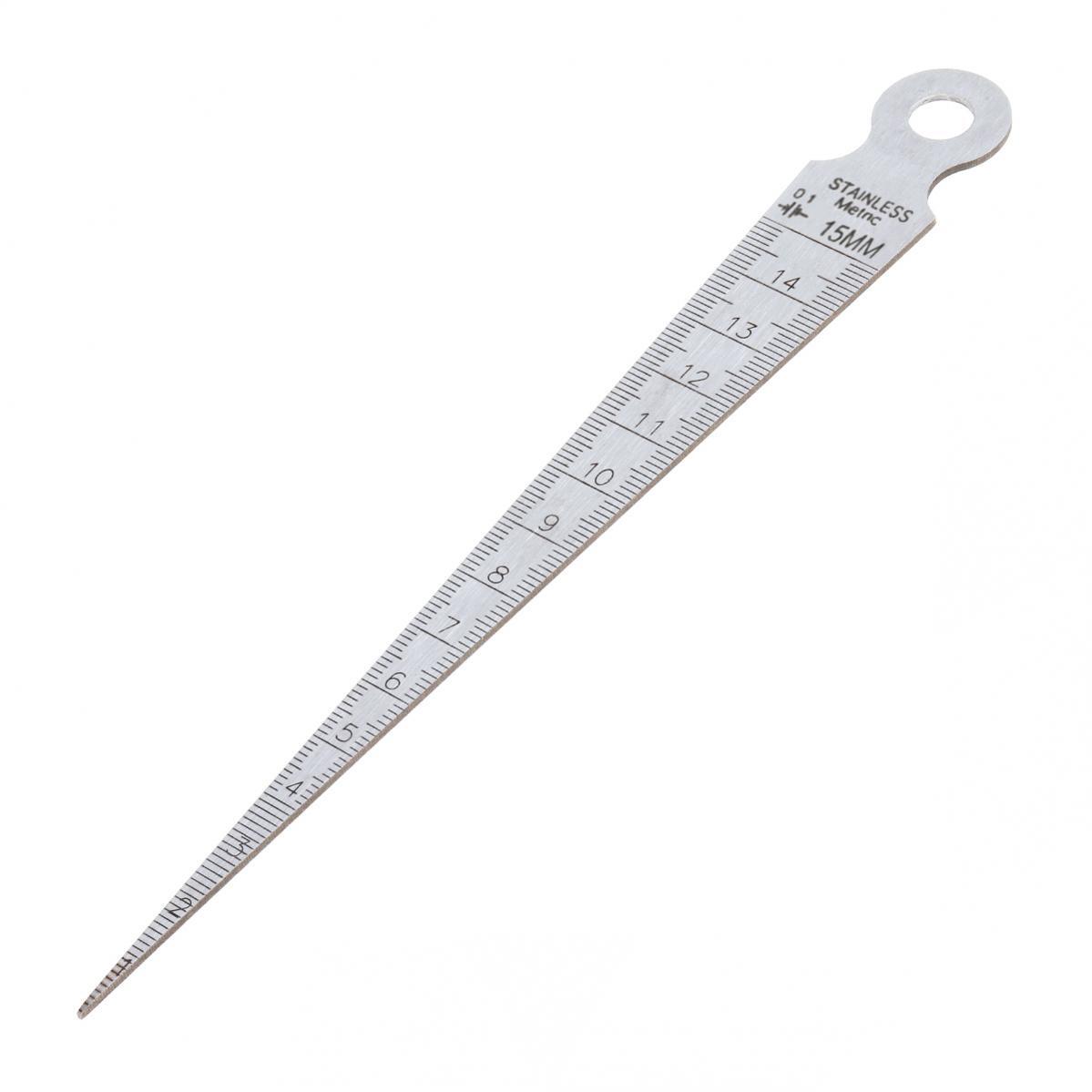 Stainless Steel Wedge Feeler Aperture Gauge Imperial / Metric Double Sided Scale