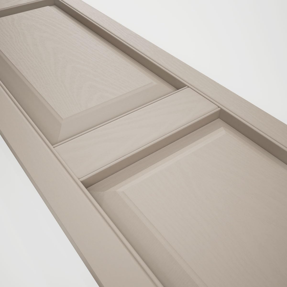 Custom Raised Panel Shutters - Two Equal Panels, 12"W x 28"H, Clay Finish