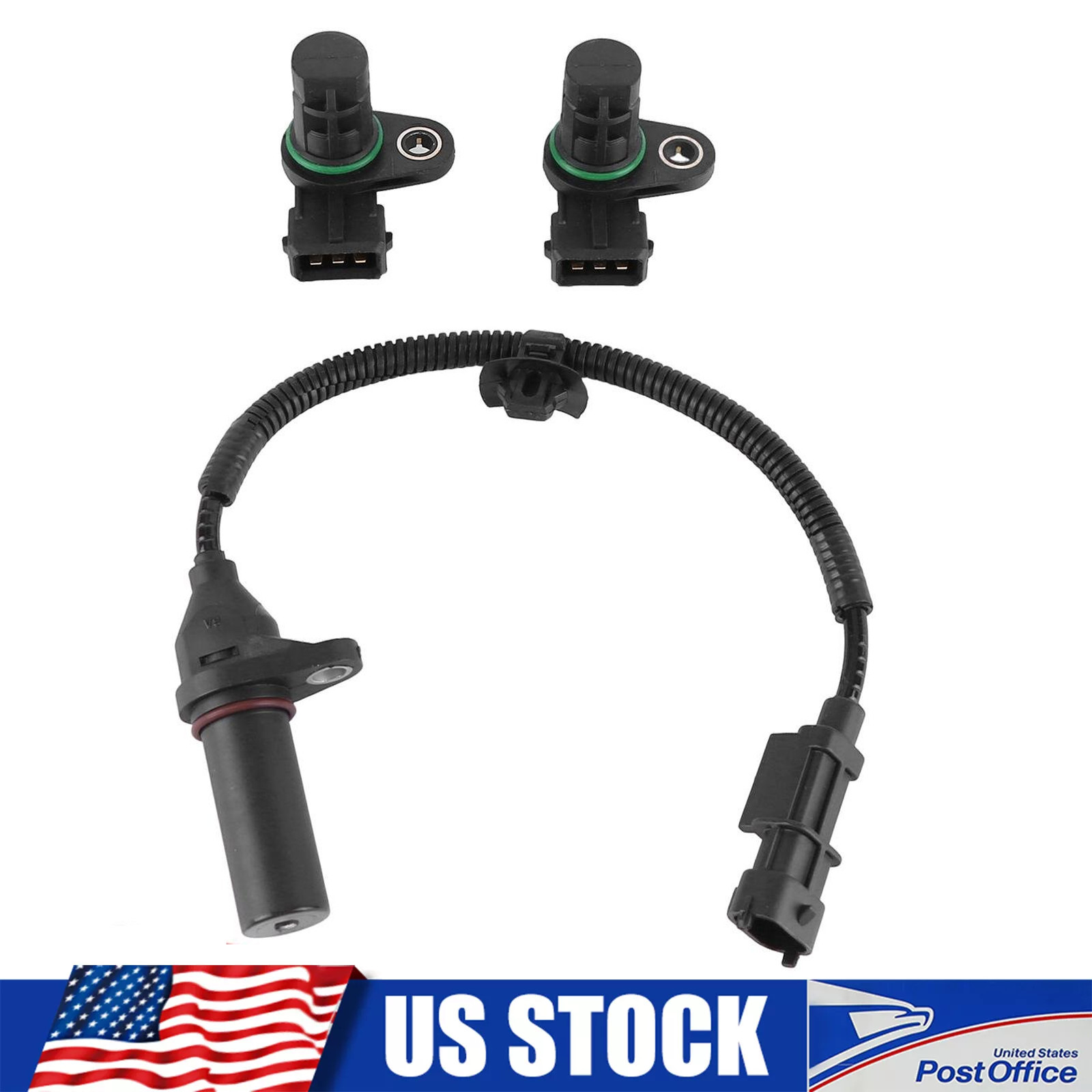 3Pcs Black Camshaft Crankshaft Position Sensors For Hyundai Elantra 2011-2015 US