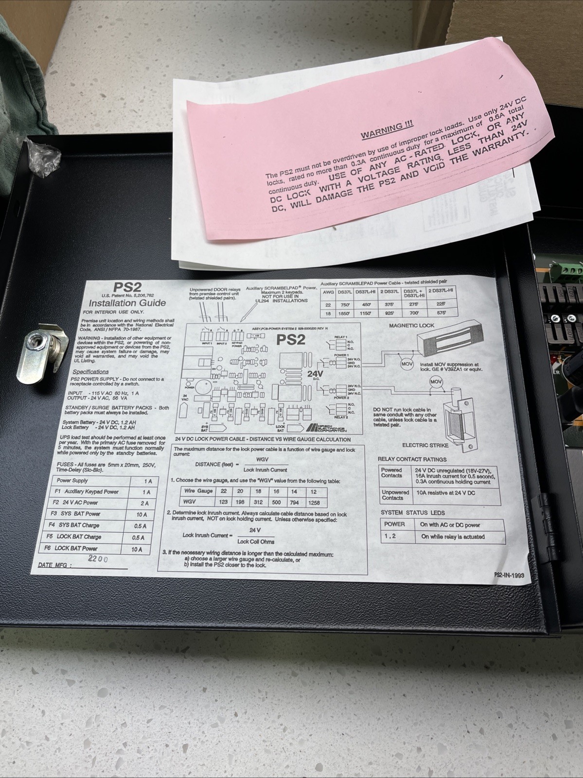 NEW Hirsch Electronics PS2 115 VAC Power Supply | 2 Locks Scramble Pads & Match
