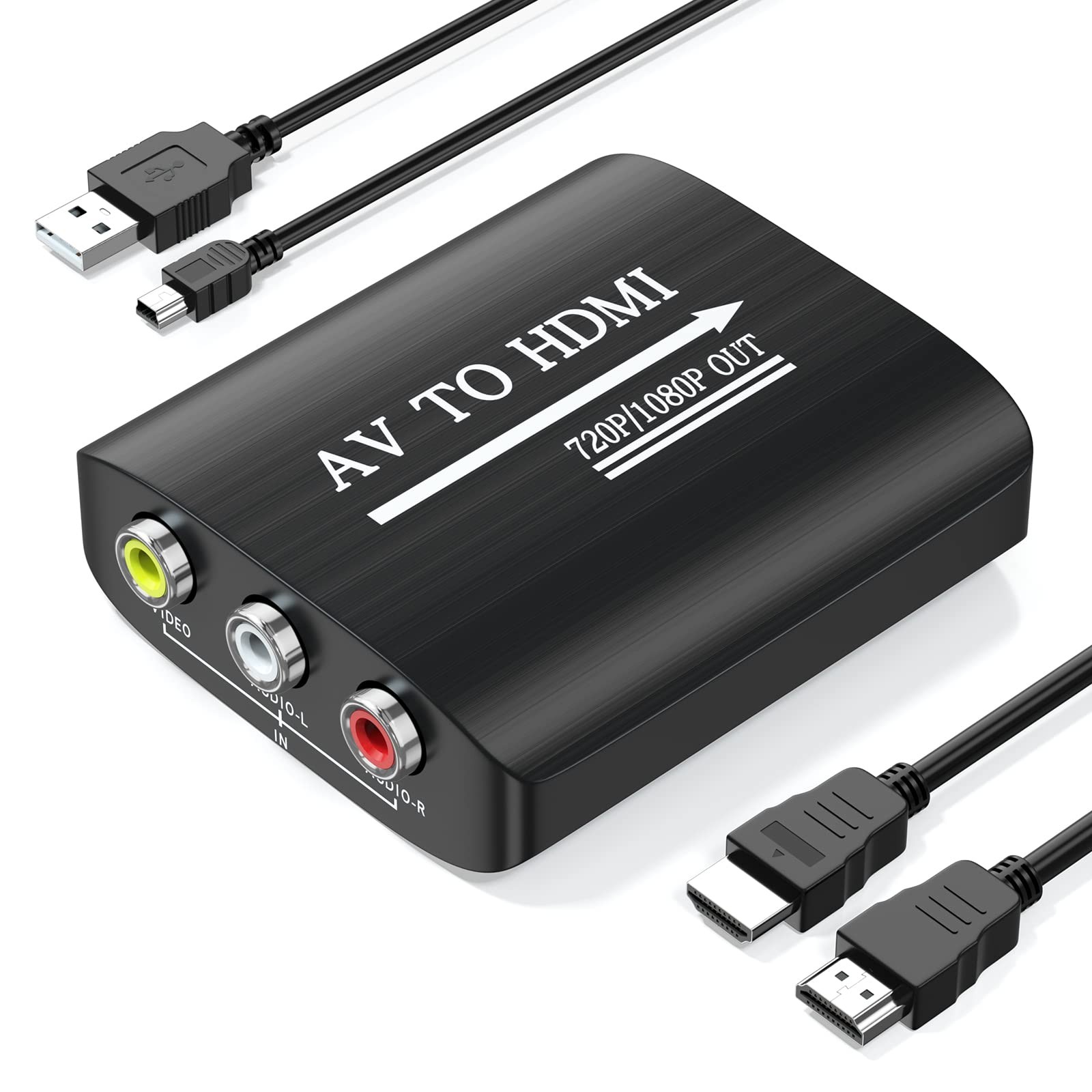 Setuact AV to HDMI Converter with Cable,RCA for Black