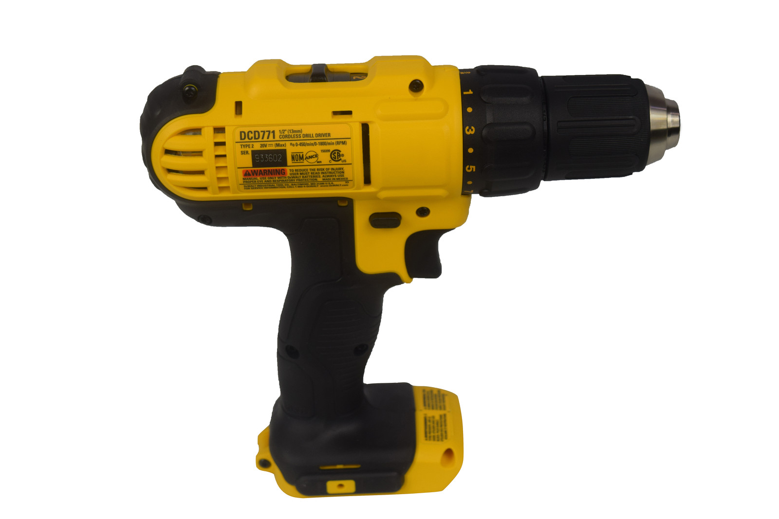 DeWalt DCD771B 20V Cordless 1/2" 2 Speed Drill Driver (Tool Only)