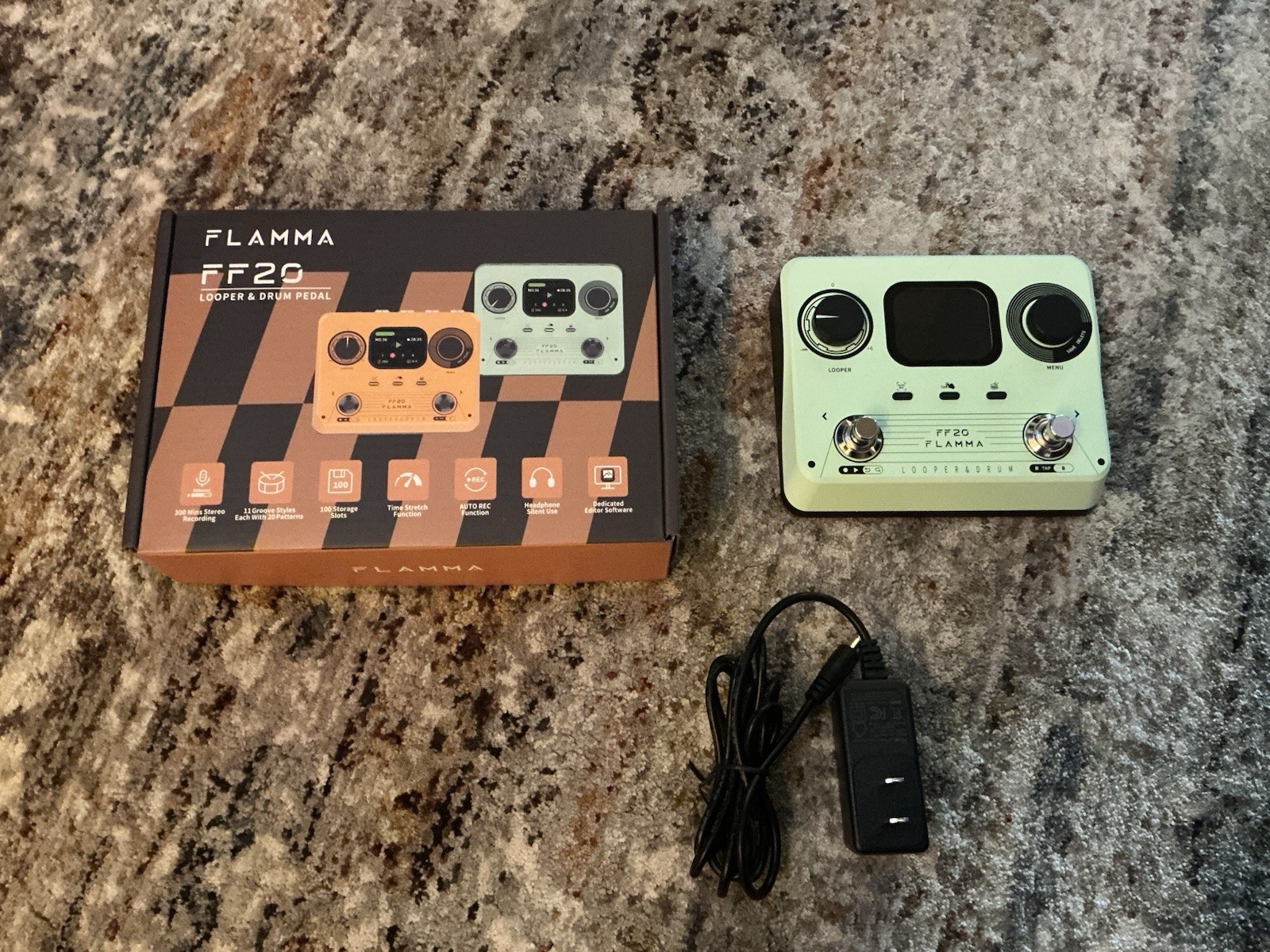 Flamma FF20 Looper Pedal Drum Machine Guitar Mint Green