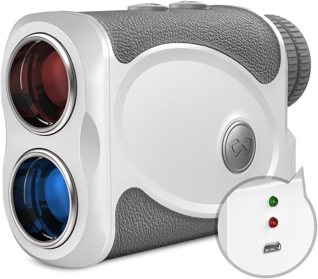 WOSPORTS Golf Rangefinder, 800 Yards Laser Range Finder 6X Magnification - WHITE