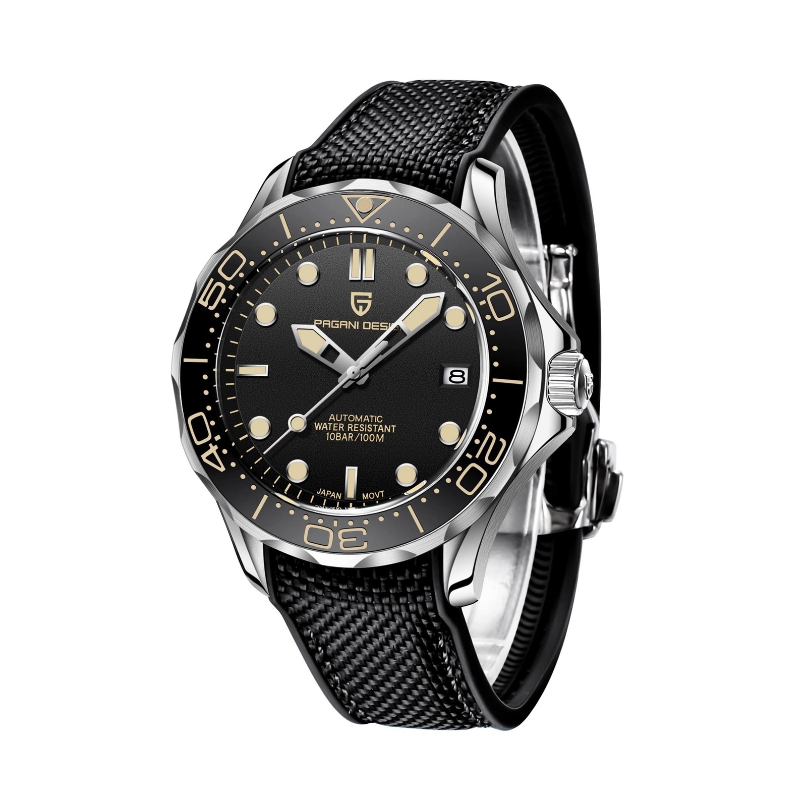 Pagani Design 1667 Men's Fashion Automatic Diving Watch NH35 Movement Rotatin...