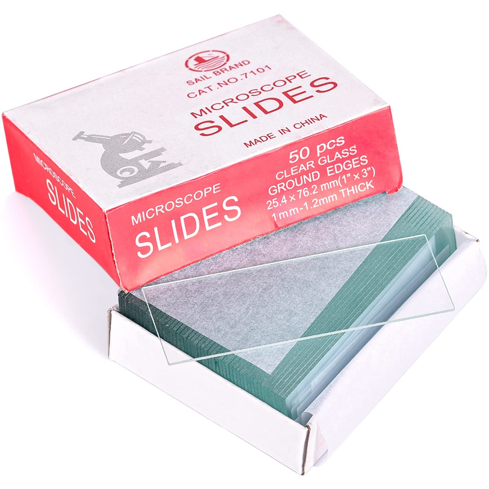 50 Pieces Microscope Slides and 100pcs Pre-Cleaned 20mm x 20mm Microscope Cov...