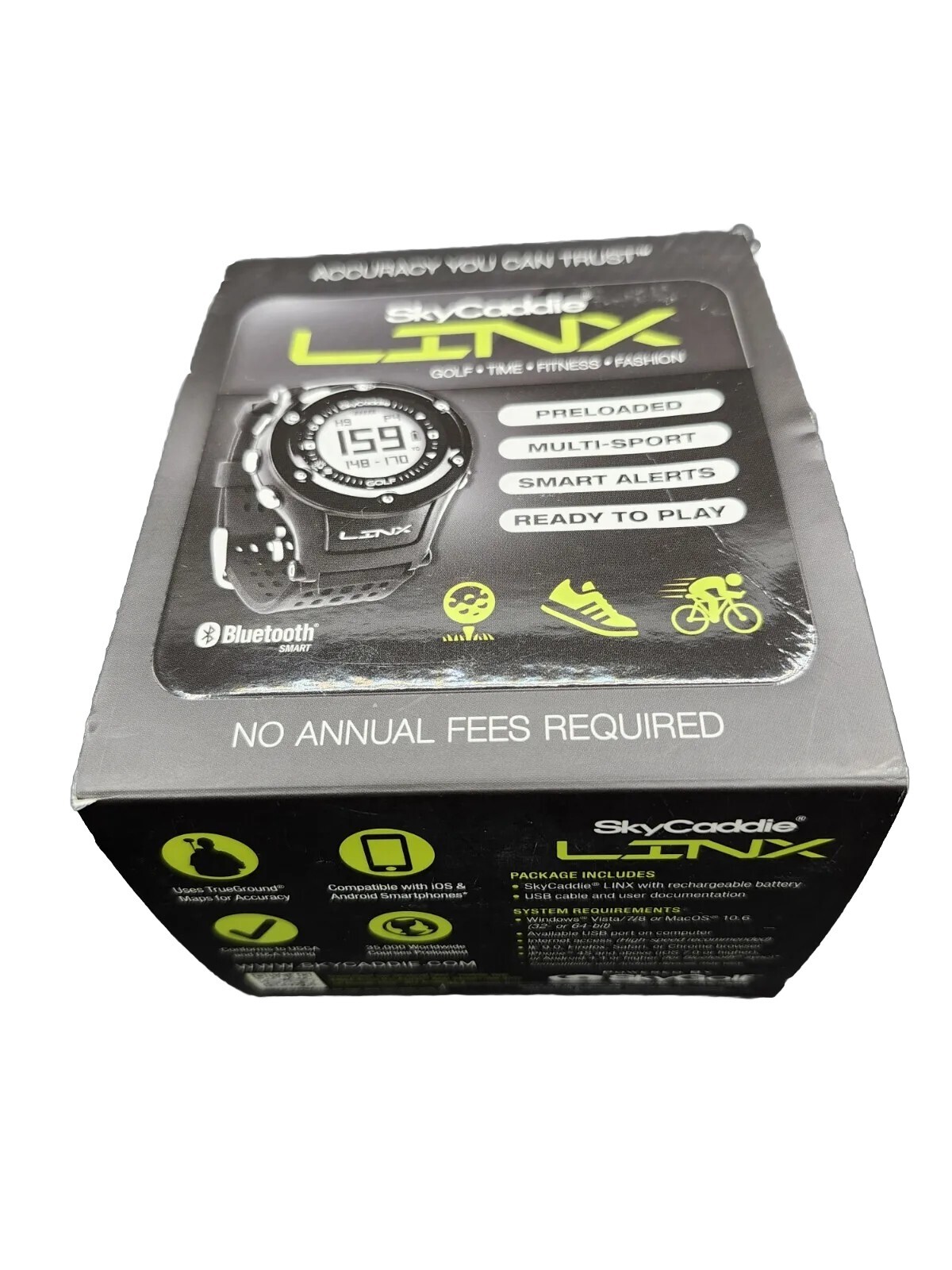 SkyCaddie LINX Golf GPS Watch WITH BOX AND CHARGING CABLE FOR PARTS OR REPAIR