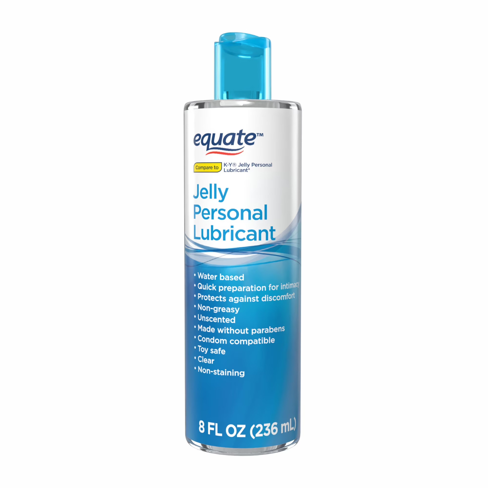 Equate Personal Lubricant Jelly 8 oz Water Based Fragrance Free New Packaging