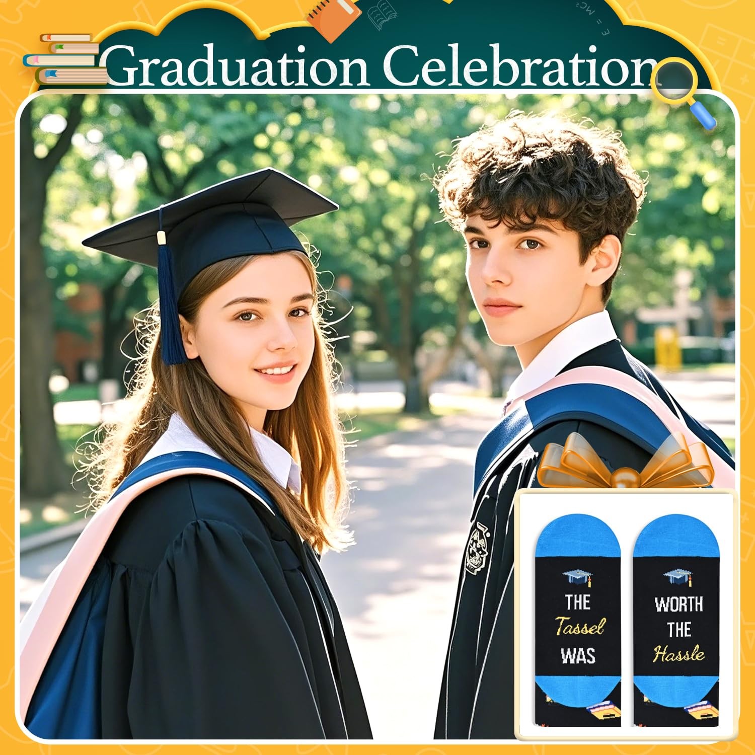HAPPYPOP Graduation Gifts for Him Her - Socks Congrats Grad Gifts for Male Fe...