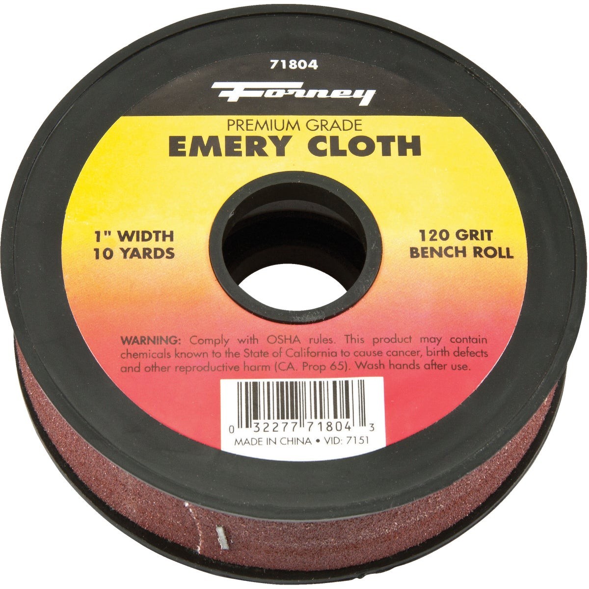 Forney 1 In. W x 10 Yd. L 120 Grit Premium Grade Emery Cloth 71804 Forney 71804