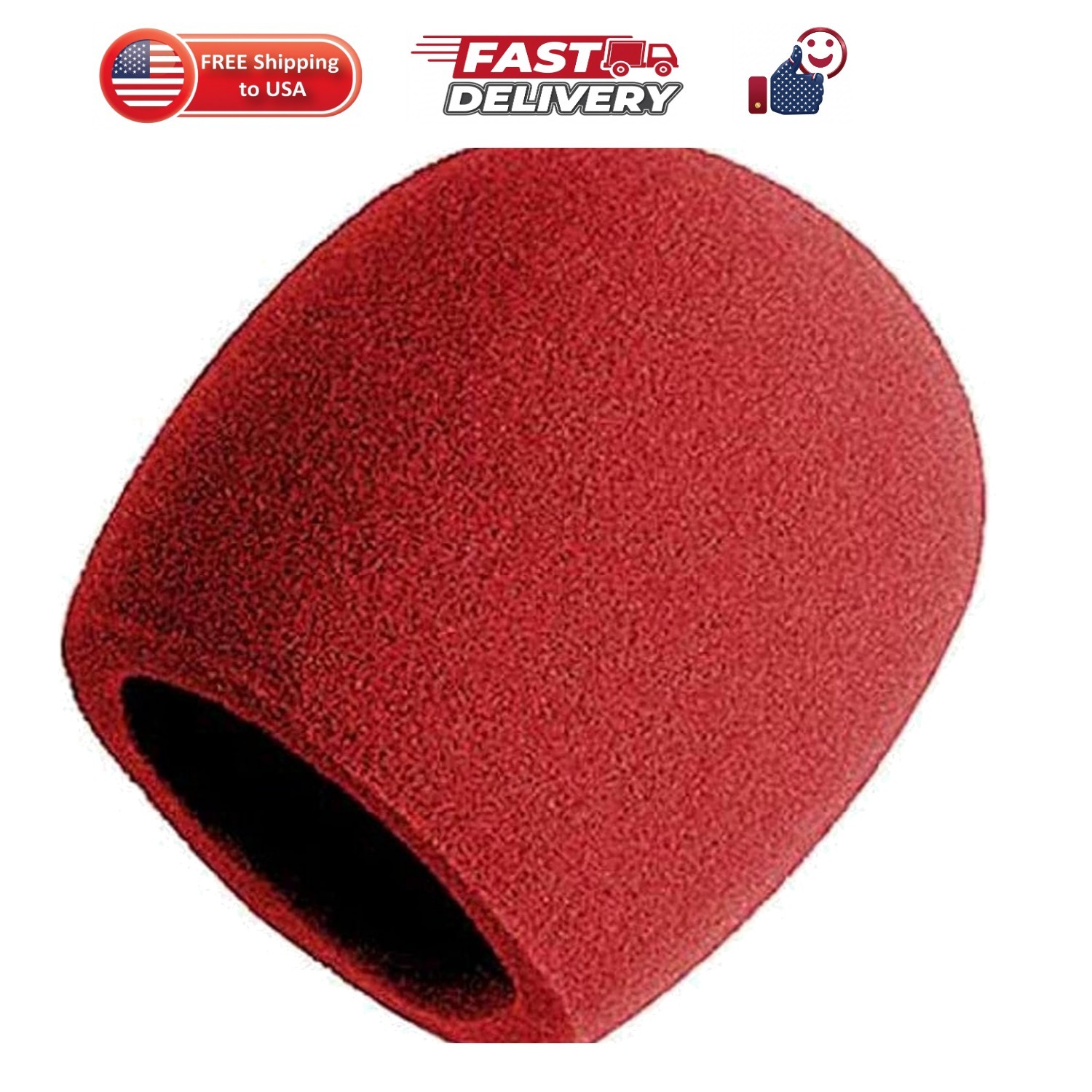 Foam Ball-Type Microphone Windscreen, Red