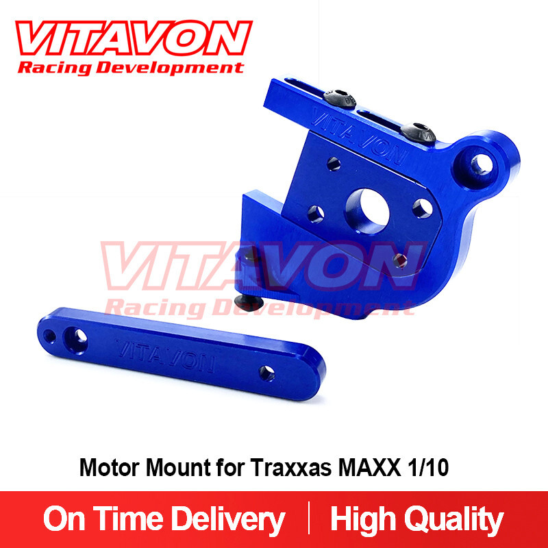 Vitavon Redesigned Alu7075 CNC Motor Mount for Traxxas MAXX 1/10 Blue