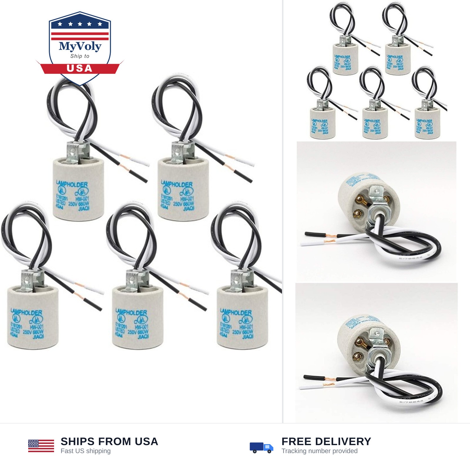 New orange heart E26 Socket, Ceramic Standard Medium Screw Socket, E27 Bulb L...