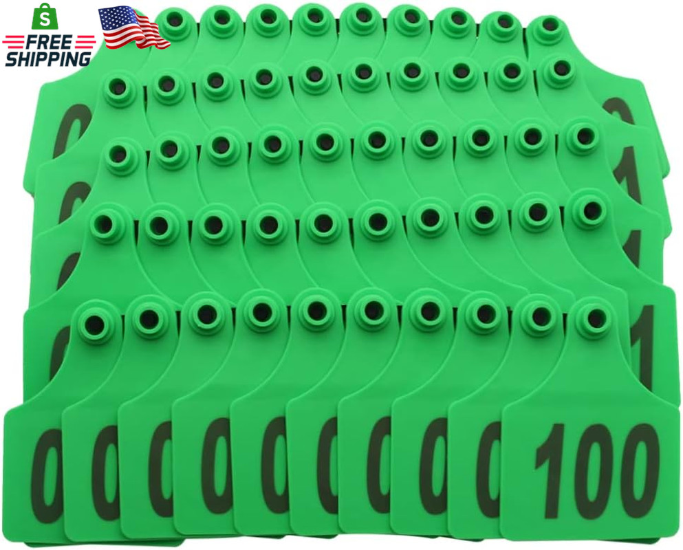 4.1X3 Oversize Cattle Ear Tags 101-200 Number TPU Large Plastic Livestock Identi