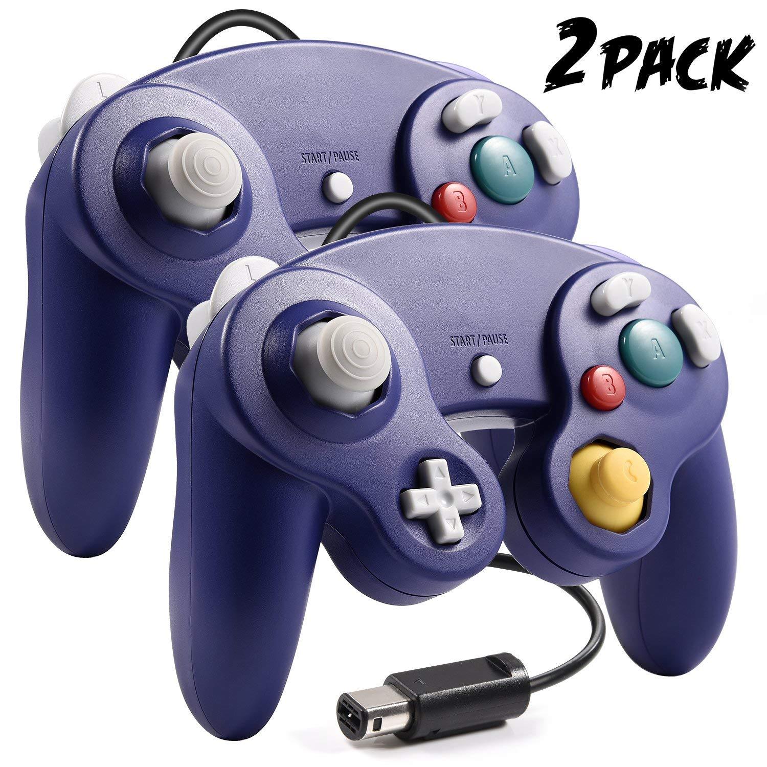2 Packs Blue Wired Joypad Gamepad Controller For GameCube GC Console