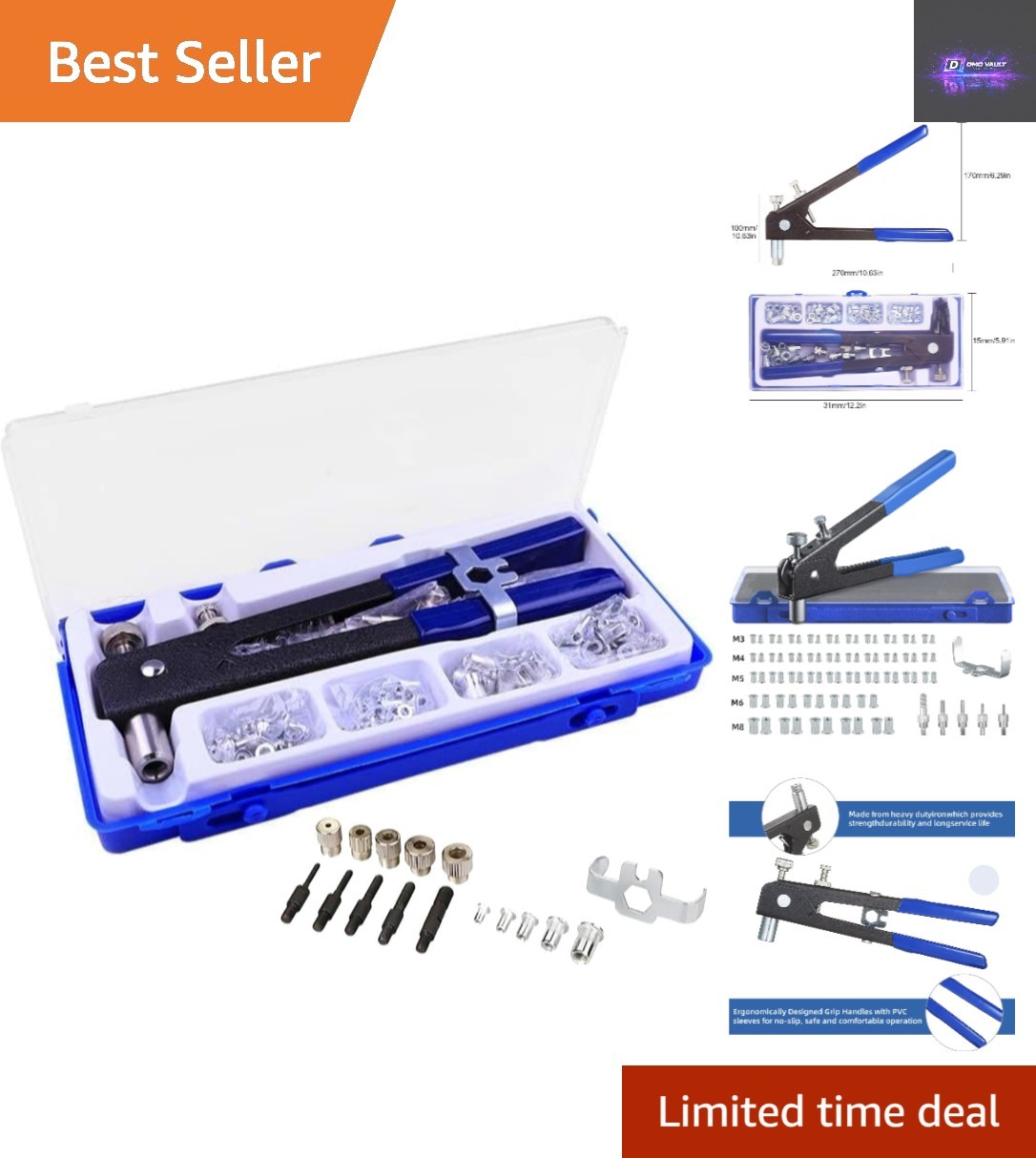 High Strength 86-Piece Rivet Nut Tool Set with Carrying Case for Easy Storage