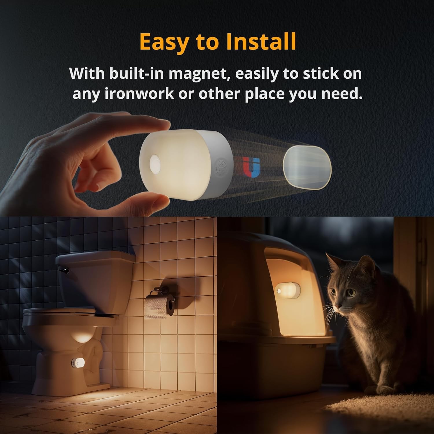 Lyridz 2-Pack Rechargeable Motion Sensor LED Night Light