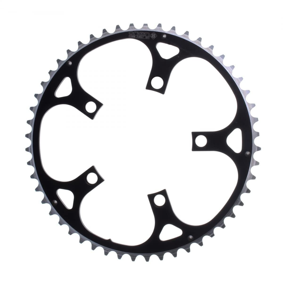 Origin8 Alloy Ramped Chainrings, 110mm x 52t, Black/Silver