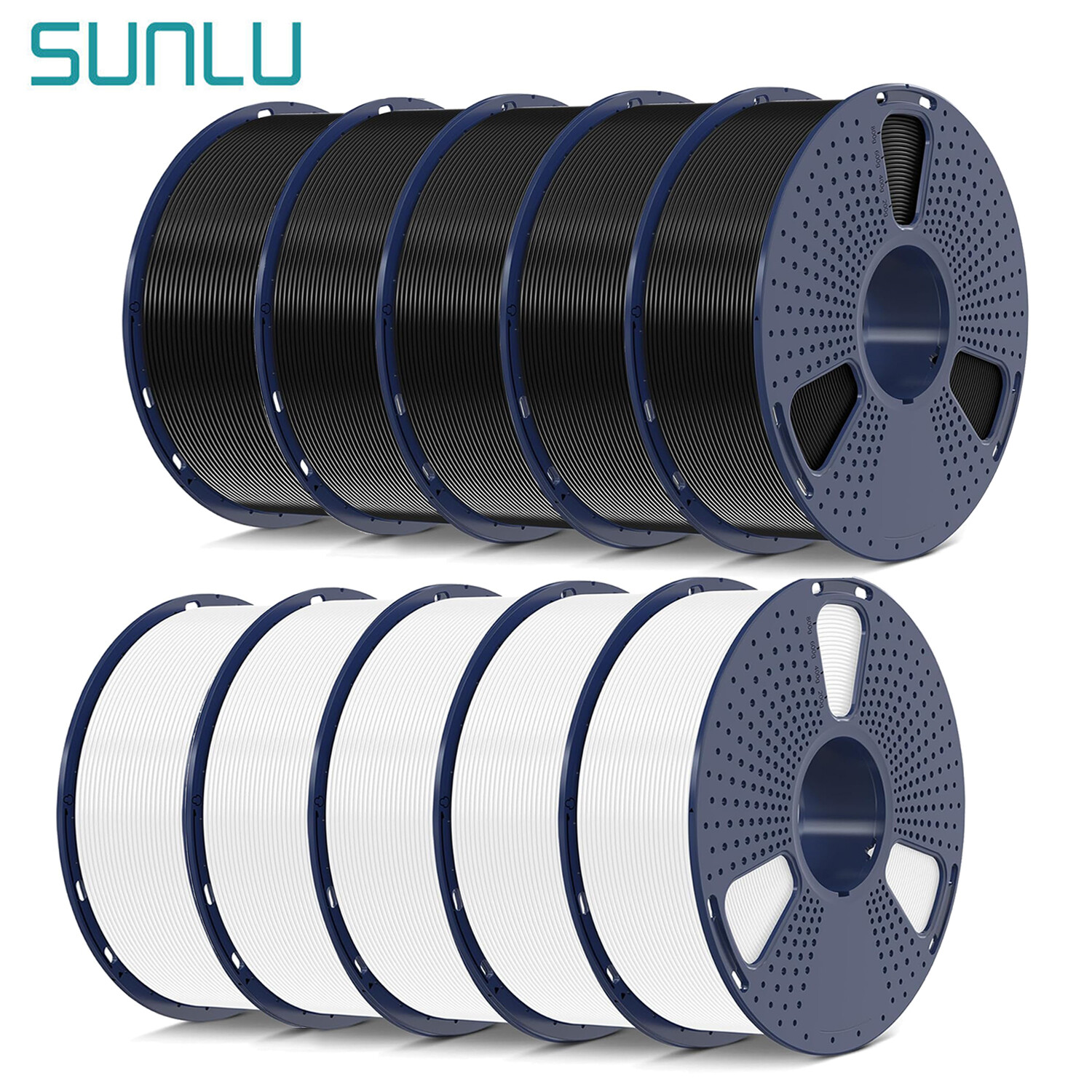 10KG SUNLU PLA PETG PLA+ ABS 3D Printer Filament 1.75mm Neat Spool No-Tangle