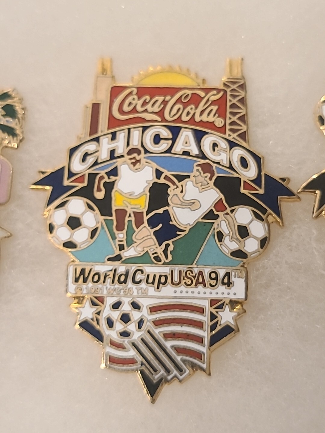 1994 USA World Cup Pin, Coca Cola Coke Sponsor Pin, Chicago Illinois!