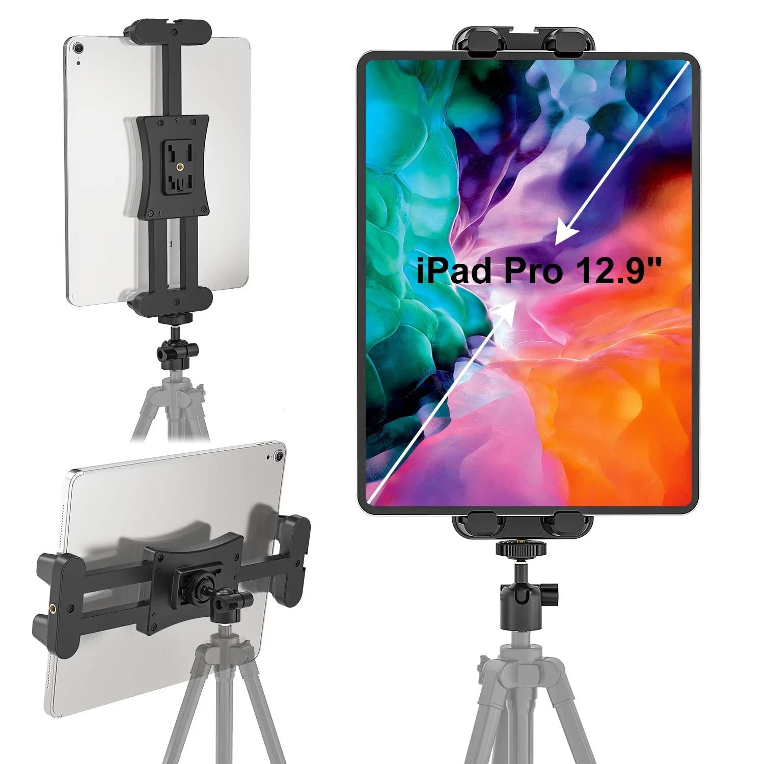 Tablet Tripod Mount Adapter With Ball Head Ipad Holder For Tripod Selfie Stick M