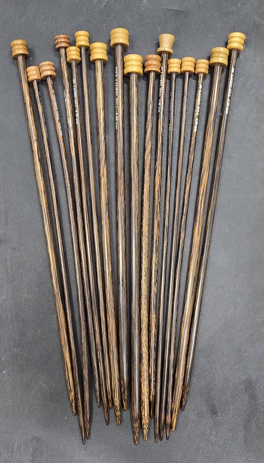 Lot Of 8 Sets Of Laurel Hill Round Wood Knitting Sticks Needles Sz 4-10 & 10.5