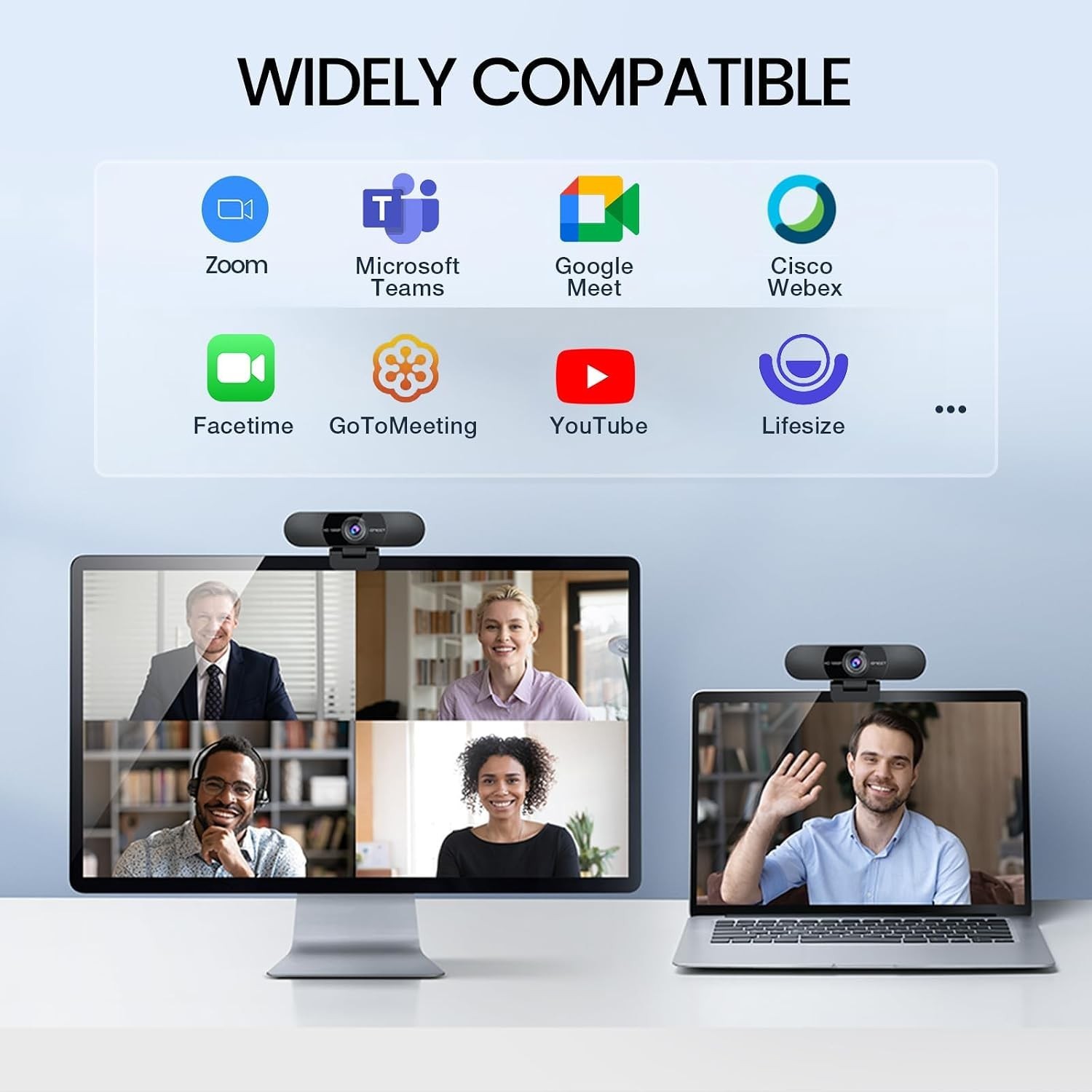 C960 1080P Webcam with Microphone, 2 Mics, 90° FOV, Computer Camera | USB Typ...