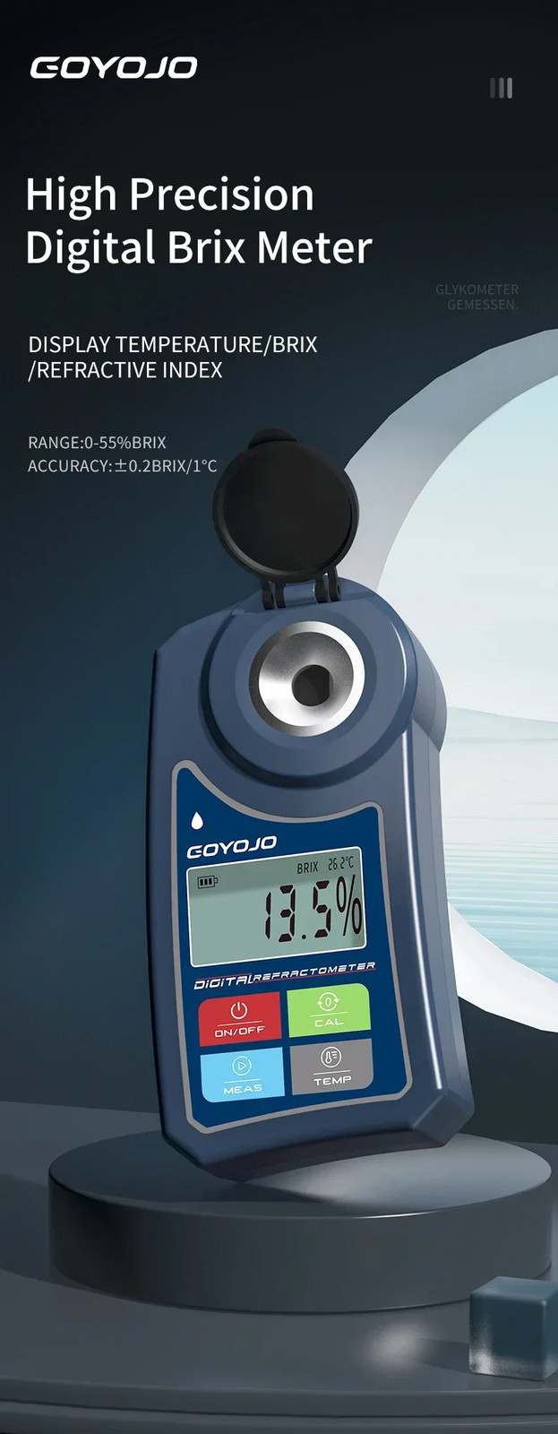 Digital Refractometer Brix Meter For Fruit Juice Sprite Sugar Tester Meter 0‑55%