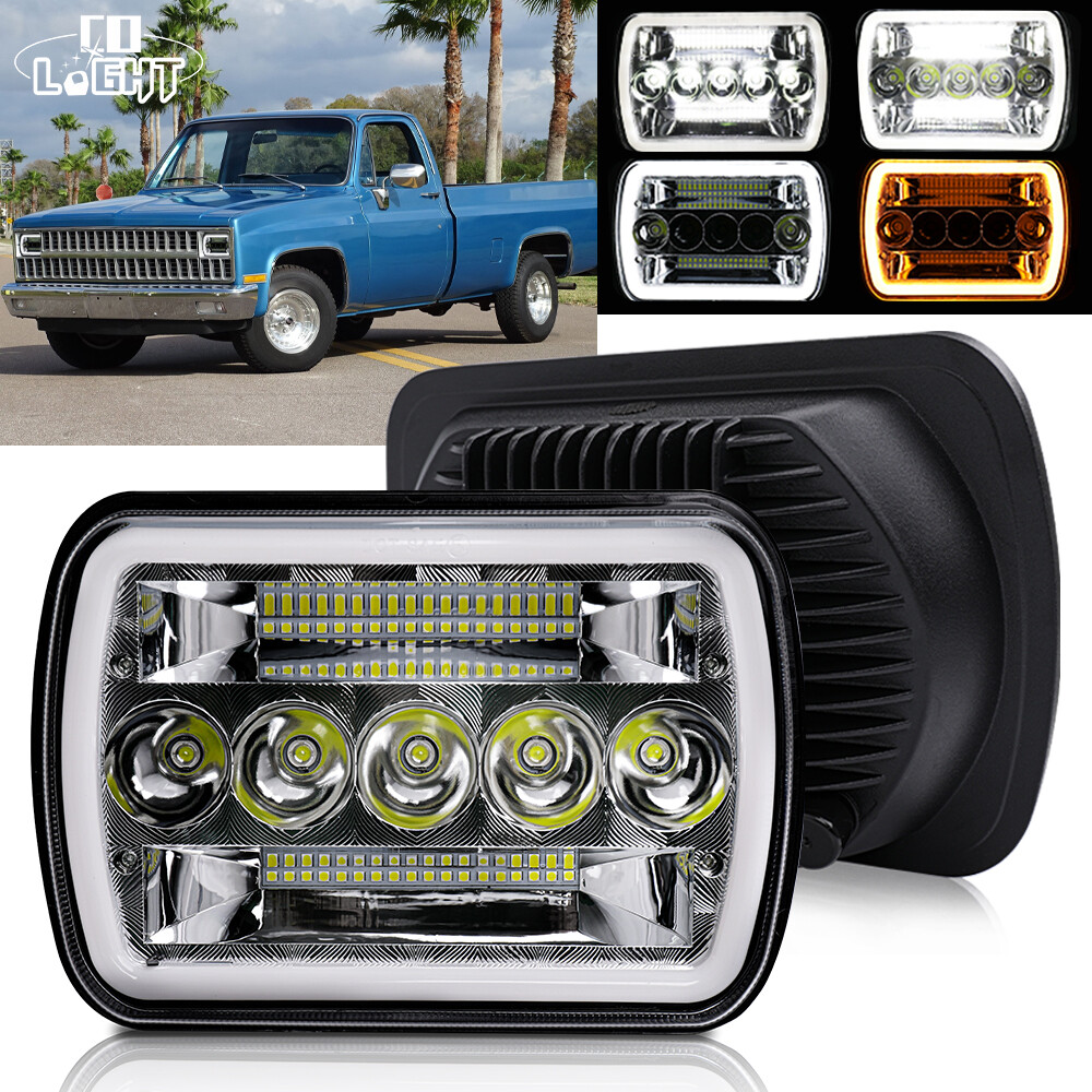 For Chevrolet C10 C20 C30 K10 K20 K30 150W 7x6 inch LED Headlight High Low Beam