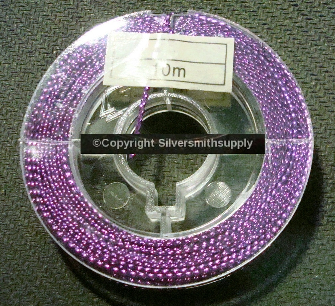 Beading cord 32 feet .6mm PURPLE braided nylon chinese knotting bead cord m019