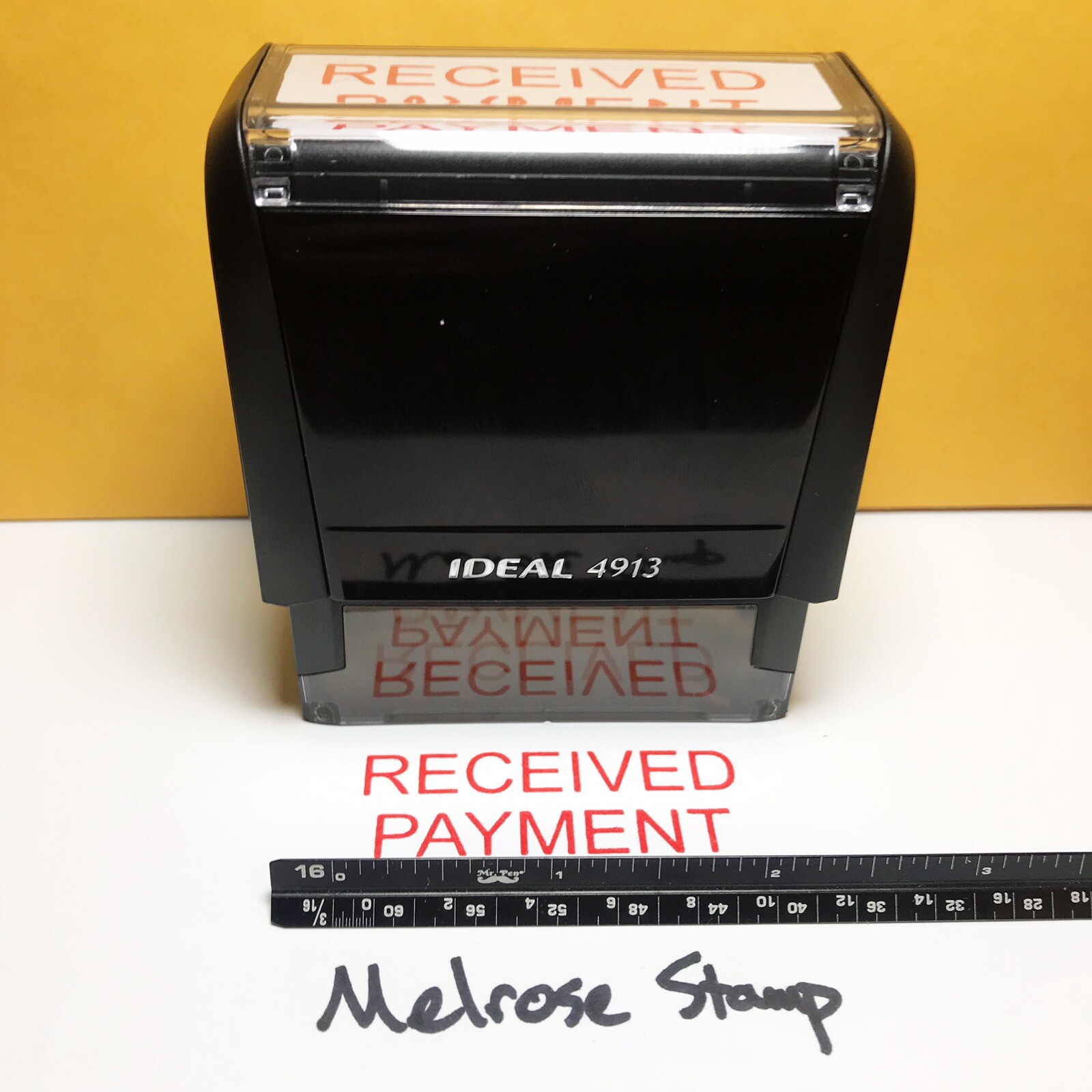 Received Payment Rubber Stamp Red Ink Self Inking Ideal 4913